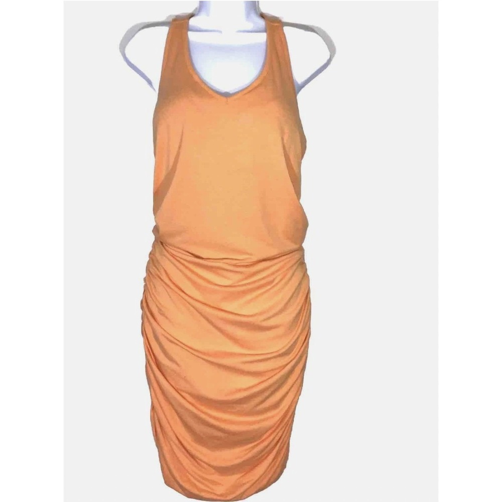 Athleta Ruched Racerback Dress Orange Women's size XS‎ Activewear Summer Casual